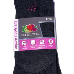Fruit Of The Loom Womens Everyday Active Crew Socks 3 Pair