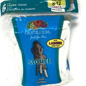 Fruit Of The Loom Womens Just For Her 6 Pack Slouch Socks