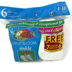 Fruit Of The Loom Womens 7 Pack Ankle Socks