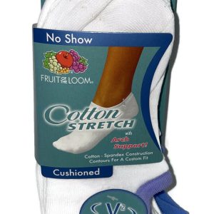 Fruit Of The Loom Womens Cotton Stretch No Show Socks 3 Pack