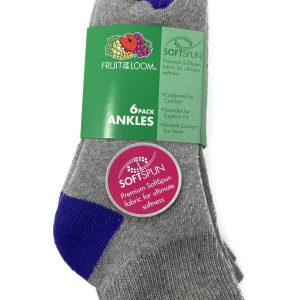 Fruit Of The Loom Womens 6 Pack SoftSpun Ankle Socks