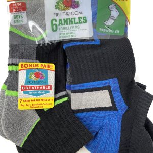 Fruit Of The Loom Boys 7 Pack Extra Durable Ankle Socks