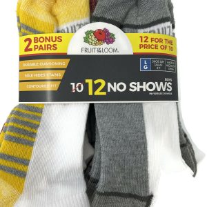 Fruit Of The Loom Boys 12 Pack No Show Socks