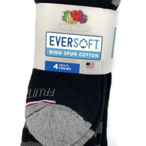 Fruit Of The Loom Mens Eversoft Crew Socks - 4 Pairs
