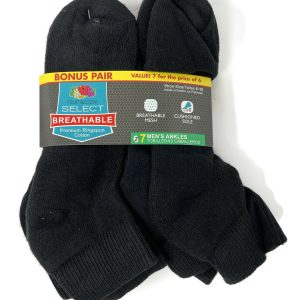 Fruit Of The Loom Mens 7-Pack Breathable Ankle Socks