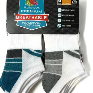 Fruit Of The Loom Mens Breathable No Show 6 Pairs