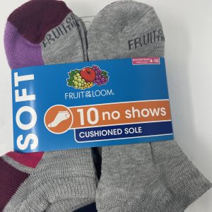 Fruit Of The Loom Womens 10 Pack Soft No Show Socks