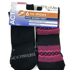 Fruit Of The Loom Womens 6 Pack Fit for Me Everyday Active No Show Socks