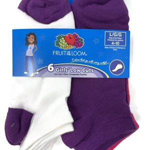 Fruit Of The Loom Girls 6-Pack Low Cut Socks