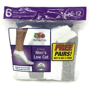 Fruit Of The Loom Mens 8-Pack Low Cut Socks
