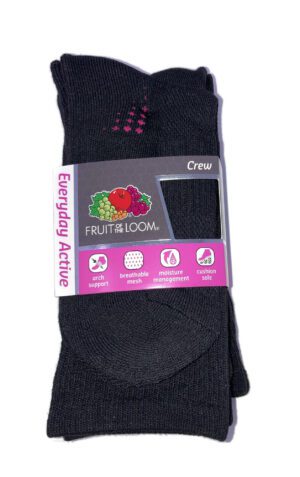 Fruit Of The Loom Womens Everyday Active Crew Socks 3 Pair