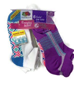 Fruit Of The Loom Girls Everyday Active 7 Pack Low Cut Socks