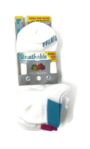 Fruit Of The Loom Womens 4-Pack Breathable No Show Socks