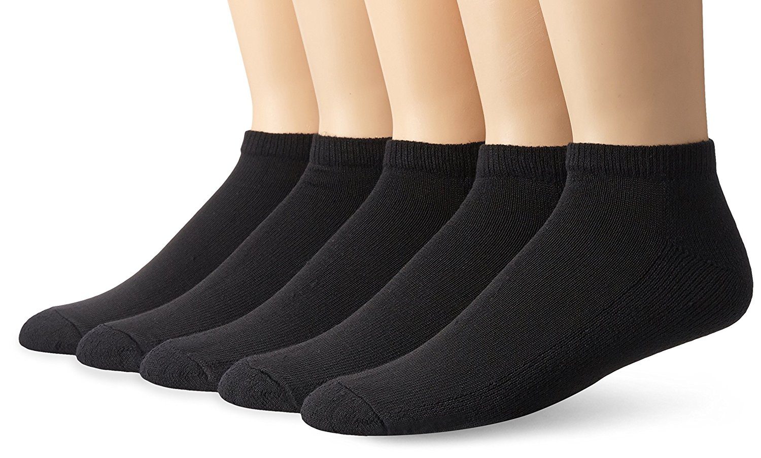 Fruit of the Loom Mens Core Stays Black 5 Pack No Show Sock - Apparel ...