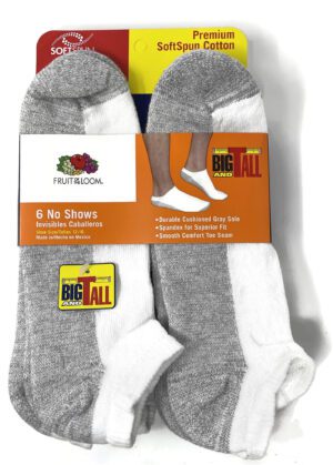 Fruit Of The Loom Mens 6 Pack Cushioned No Show Sock
