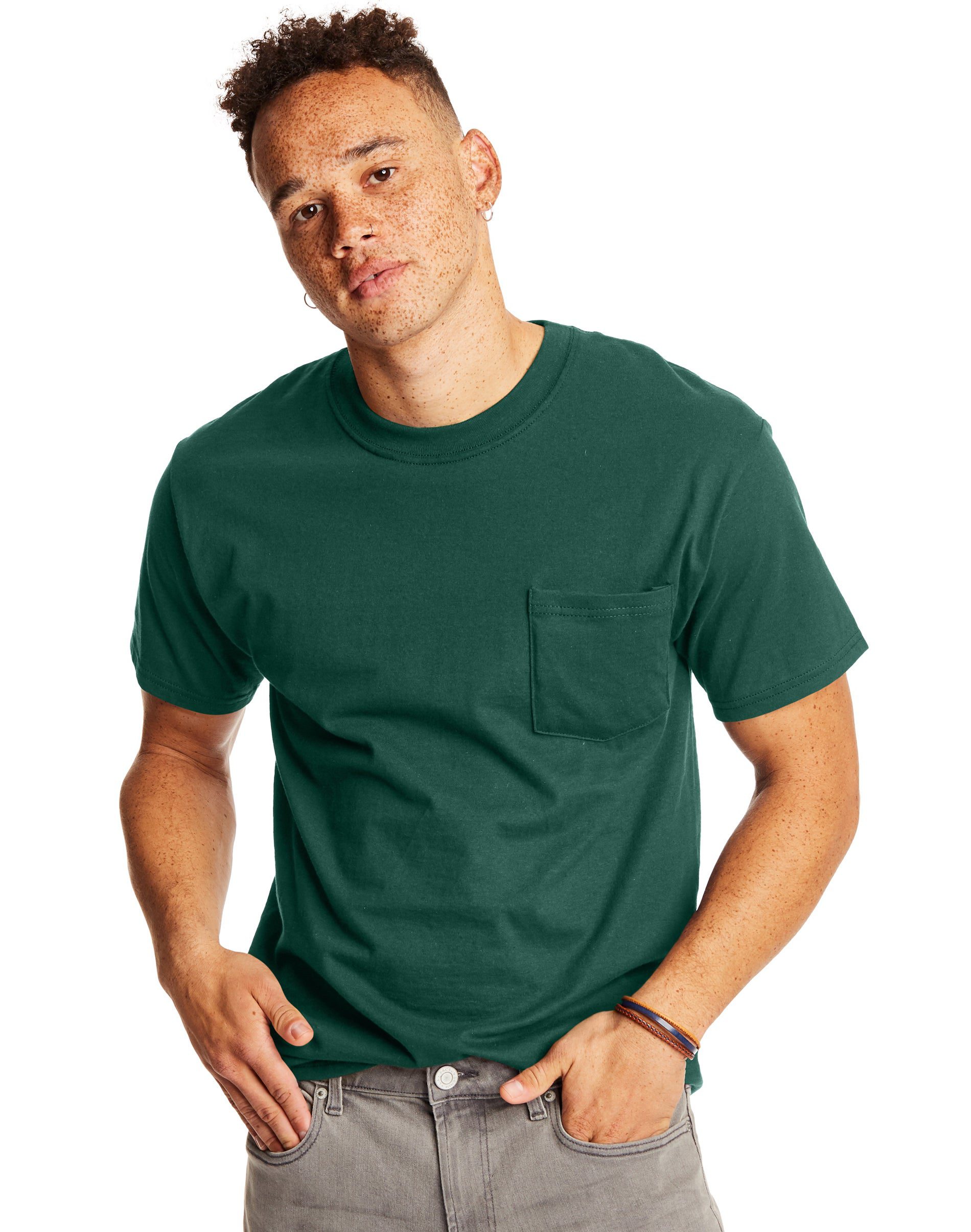 Hanes Adult Beefy-T Pocket T-Shirt 2-Pack