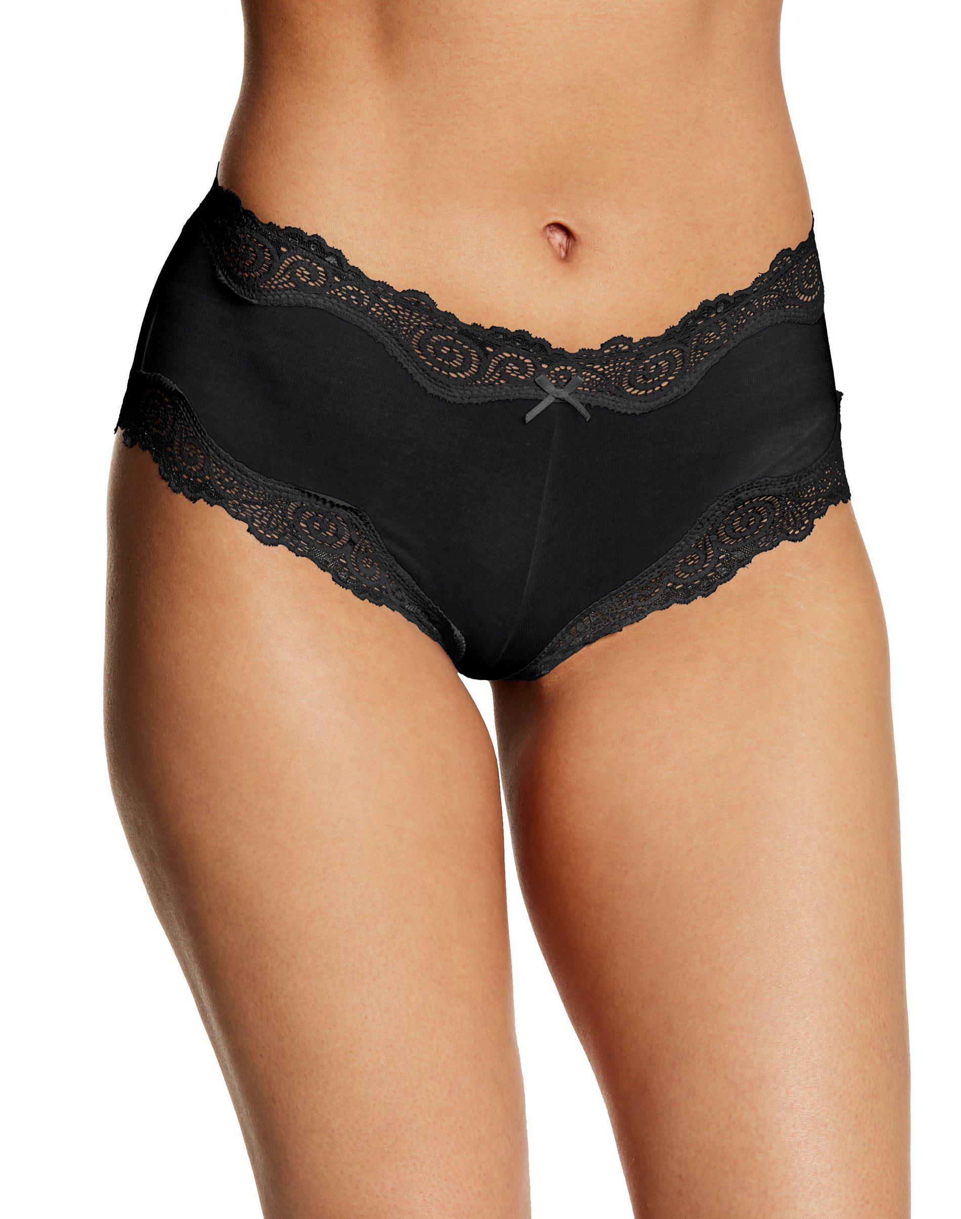 226 Female Lace Underwear Hollow Mid Waist Breathable Panties, Size:  S(Black), snatcher