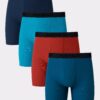 Hanes Ultimate Big Men's Cotton Boxer Briefs Underwear Pack, Blue/Red, 4-Pack (Big & Tall Sizes)