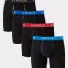 Hanes Ultimate Stretch Cotton Big Men's Boxer Briefs Underwear Pack, Black, 4-Pack (Big & Tall Sizes)