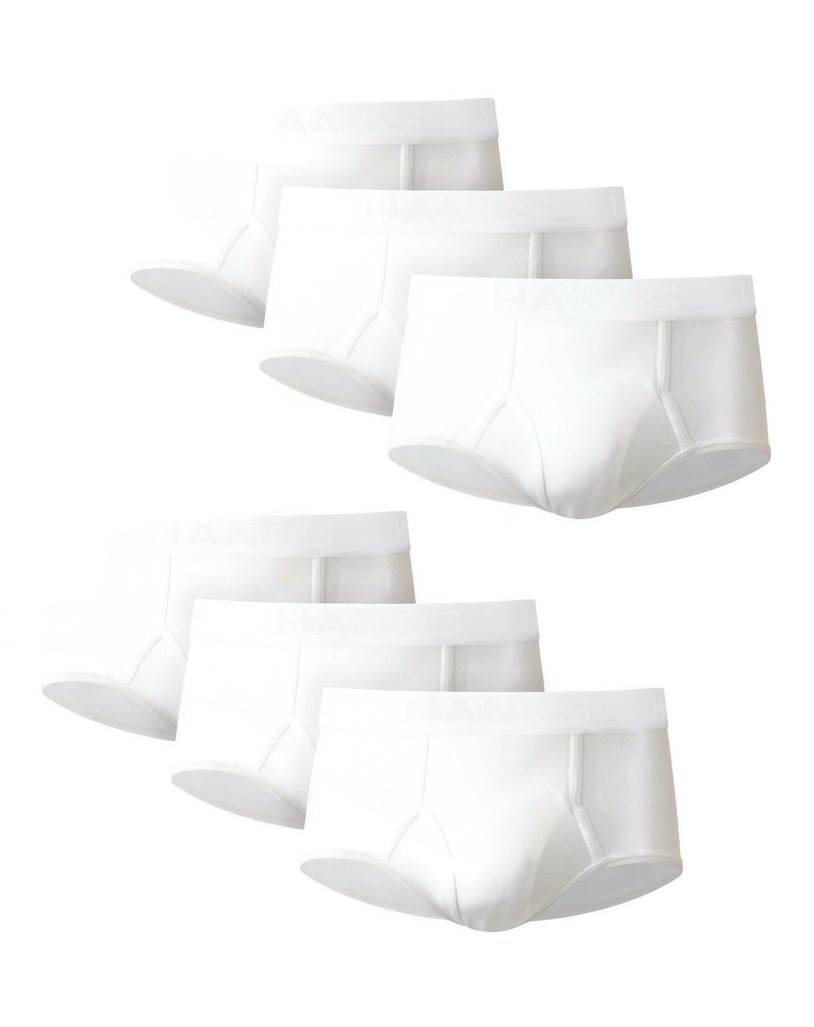 Hanes Ultimate Big Men's Cotton Briefs Underwear Pack, White, 6-Pack (Big & Tall Sizes)