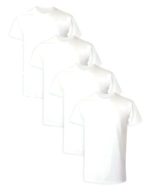 Hanes Ultimate Big Men's White Undershirt Pack, 100% Cotton, 4-Pack (Big & Tall Sizes)