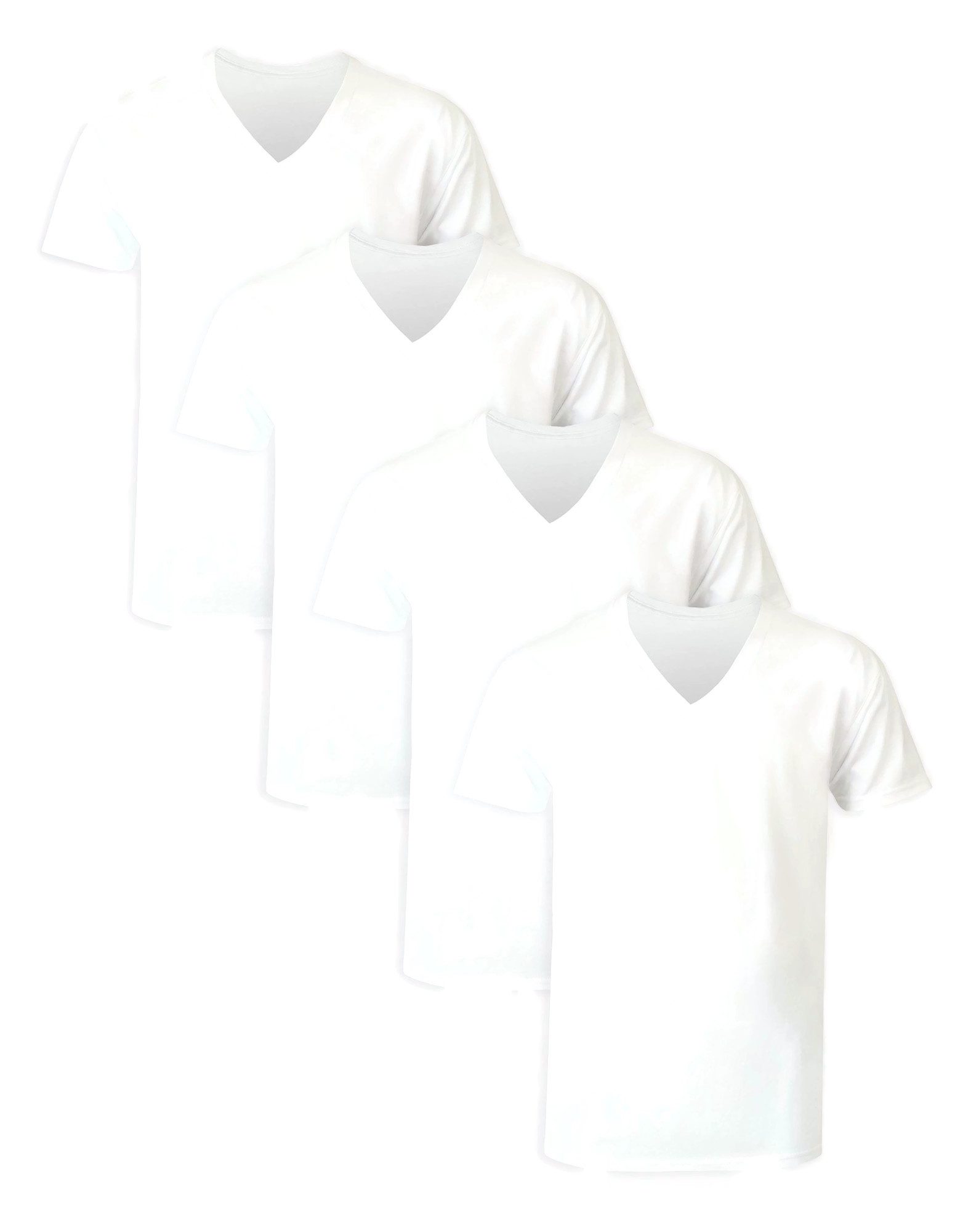 Hanes Ultimate Big Men's V-Neck White T-Shirt Pack, 100% Cotton, 4-Pack (Big & Tall Sizes)