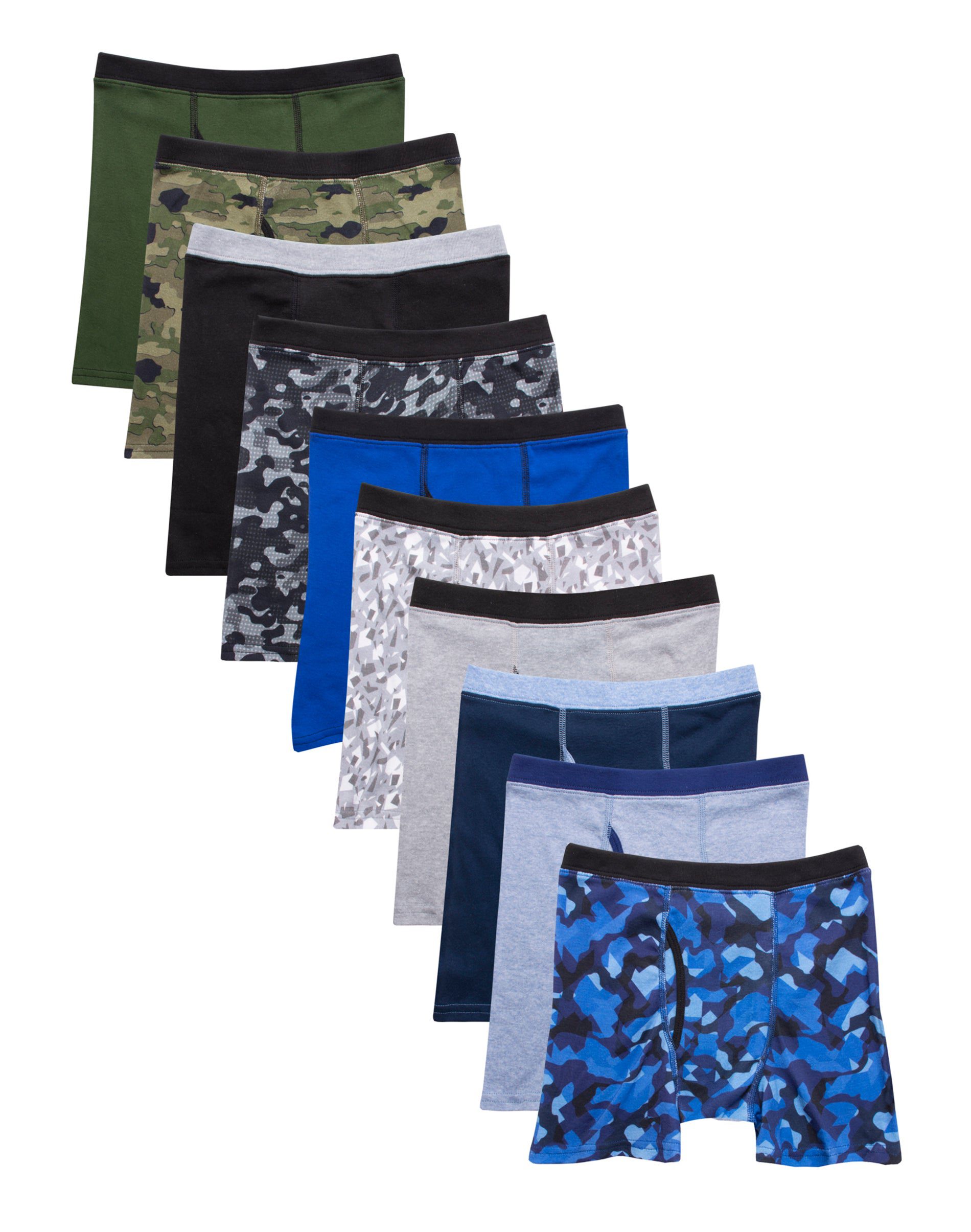 Hanes Boys Printed Boxer Briefs with ComfortSoft® Waistband, 10-Pack