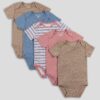 Hanes Flexy Baby Knit Short Sleeve Bodysuits, 4-Way Stretch, Boys & Girls, 5-Pack