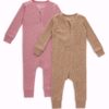 Hanes Zippin Baby Knit Long Sleeve Footless Zip Sleep N' Play, Snug-Fit, 4-Way Stretch, Boys & Girls, 2-Pack