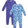 Hanes Zippin Baby Knit Long Sleeve Footless Zip Sleep N' Play, Snug-Fit, 4-Way Stretch, Boys & Girls, 2-Pack