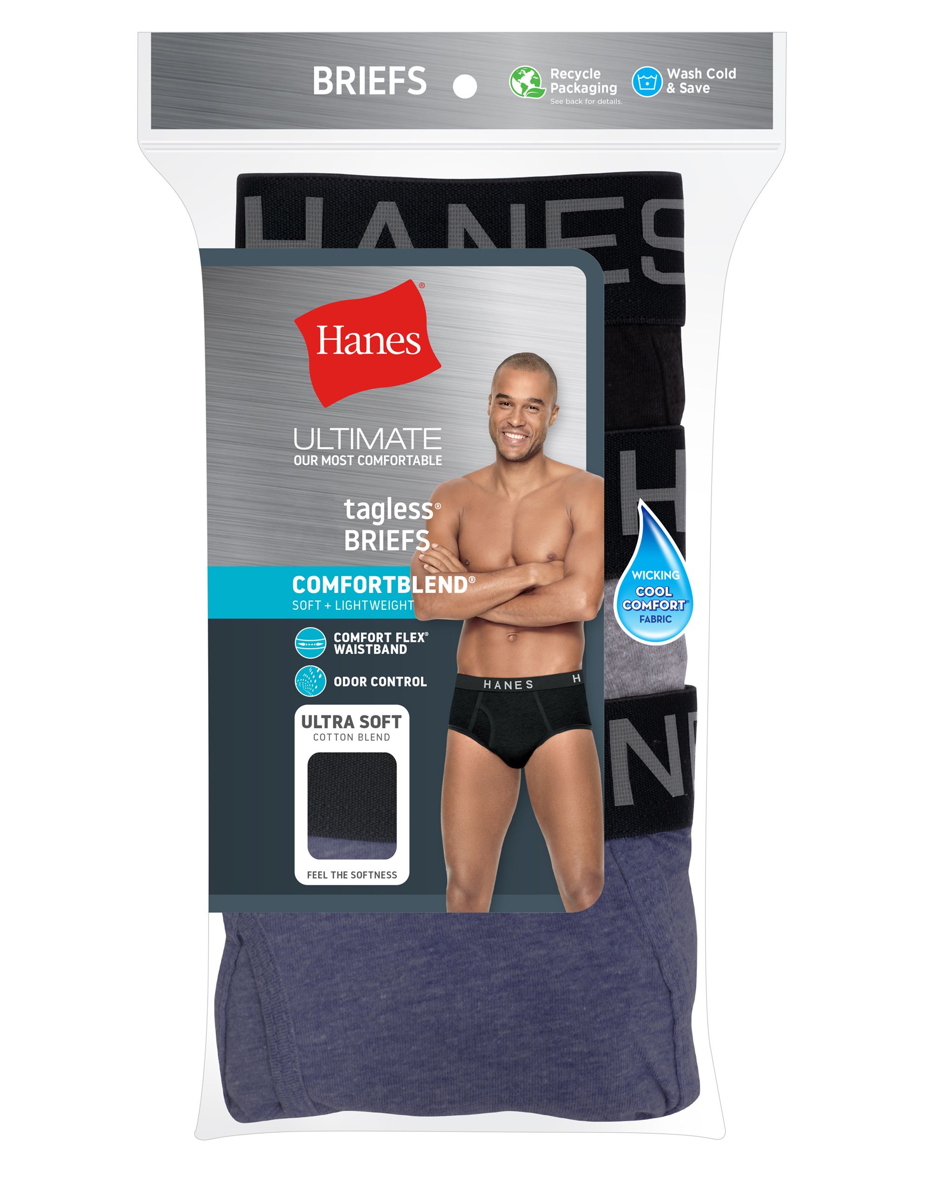 Hanes Ultimate Men's 4-Pack Comfortblend V-Neck with FreshIQ X