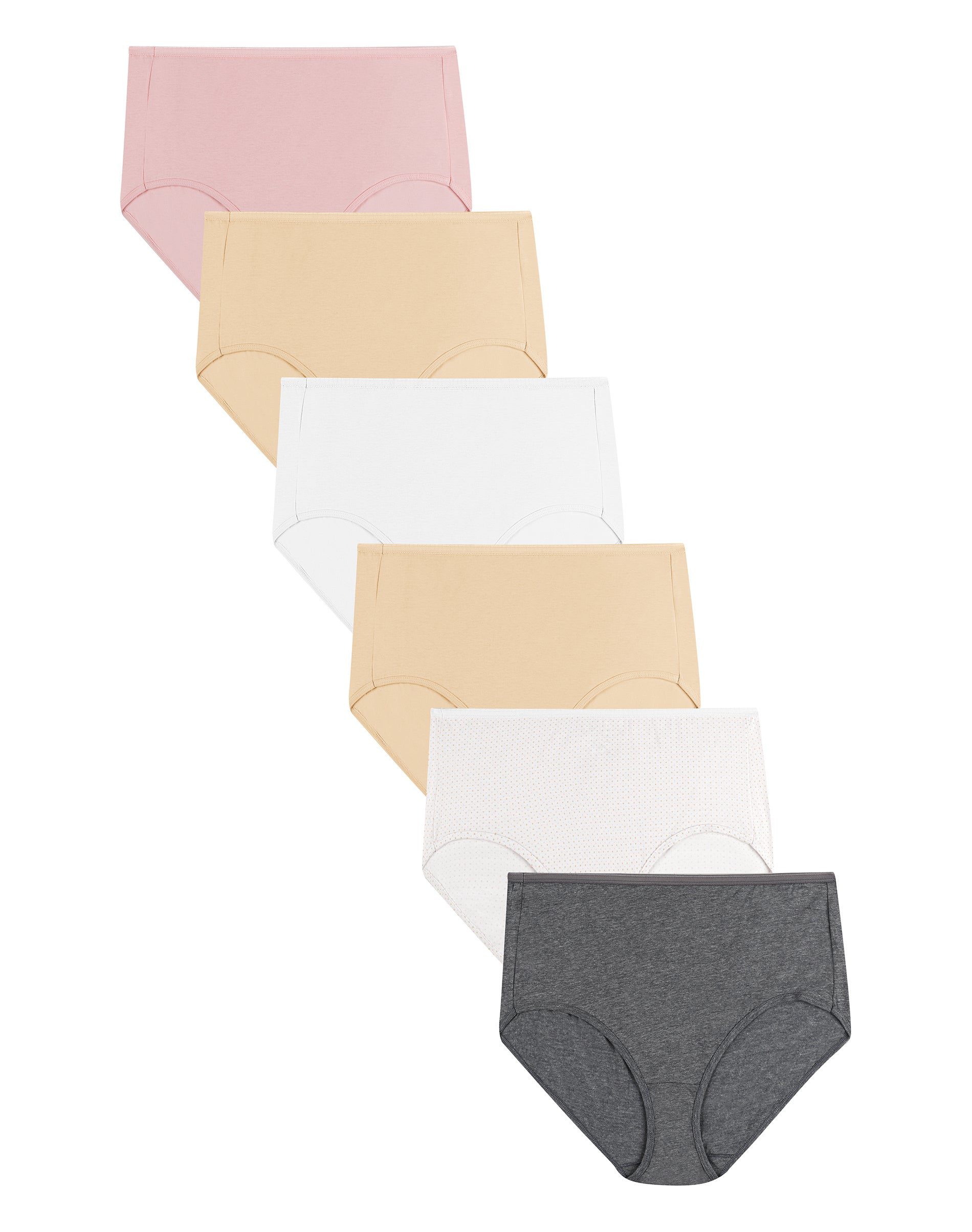 JMS by Hanes Womens Cotton High Briefs Assorted, 6-Pack