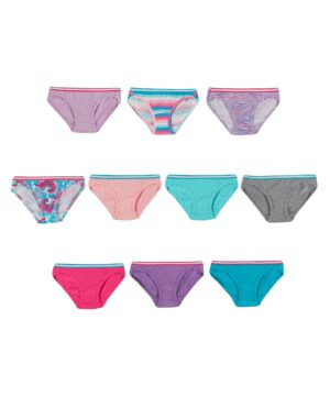 Hanes Girls Sparkle Bikinis 10-Pack