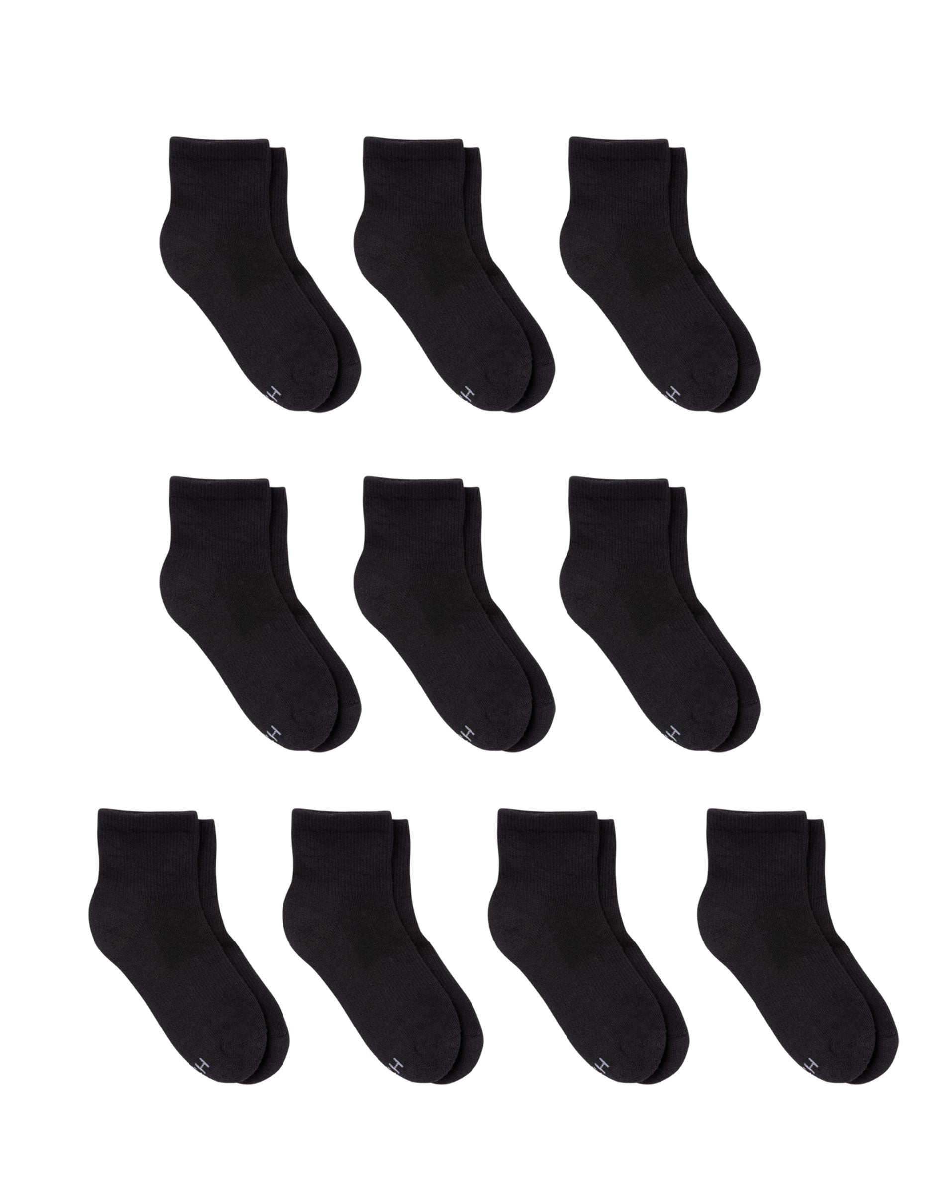 Hanes Boys' Double Tough Durability Ankle Socks 10-Pack