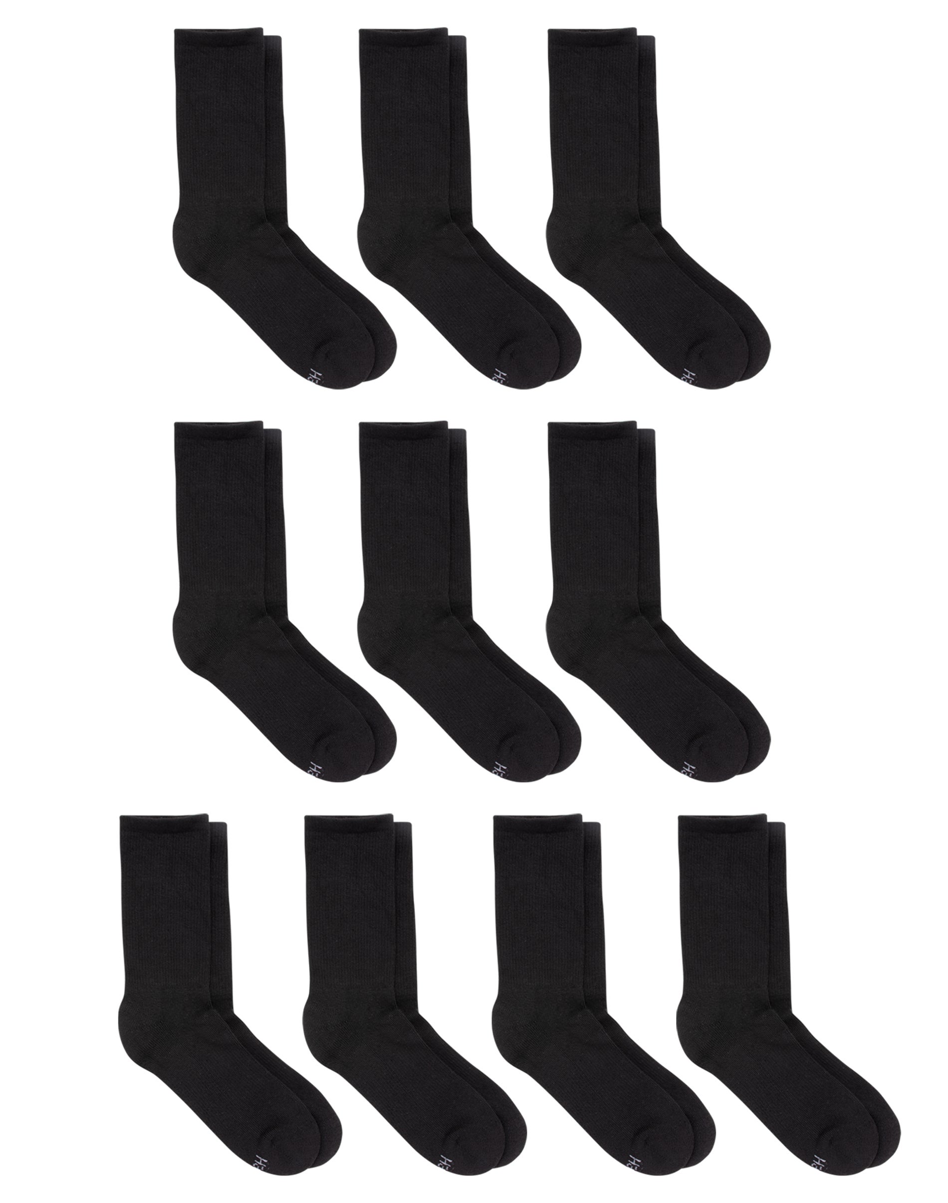 Hanes Boys' Double Tough Durability Crew Socks 10-Pack