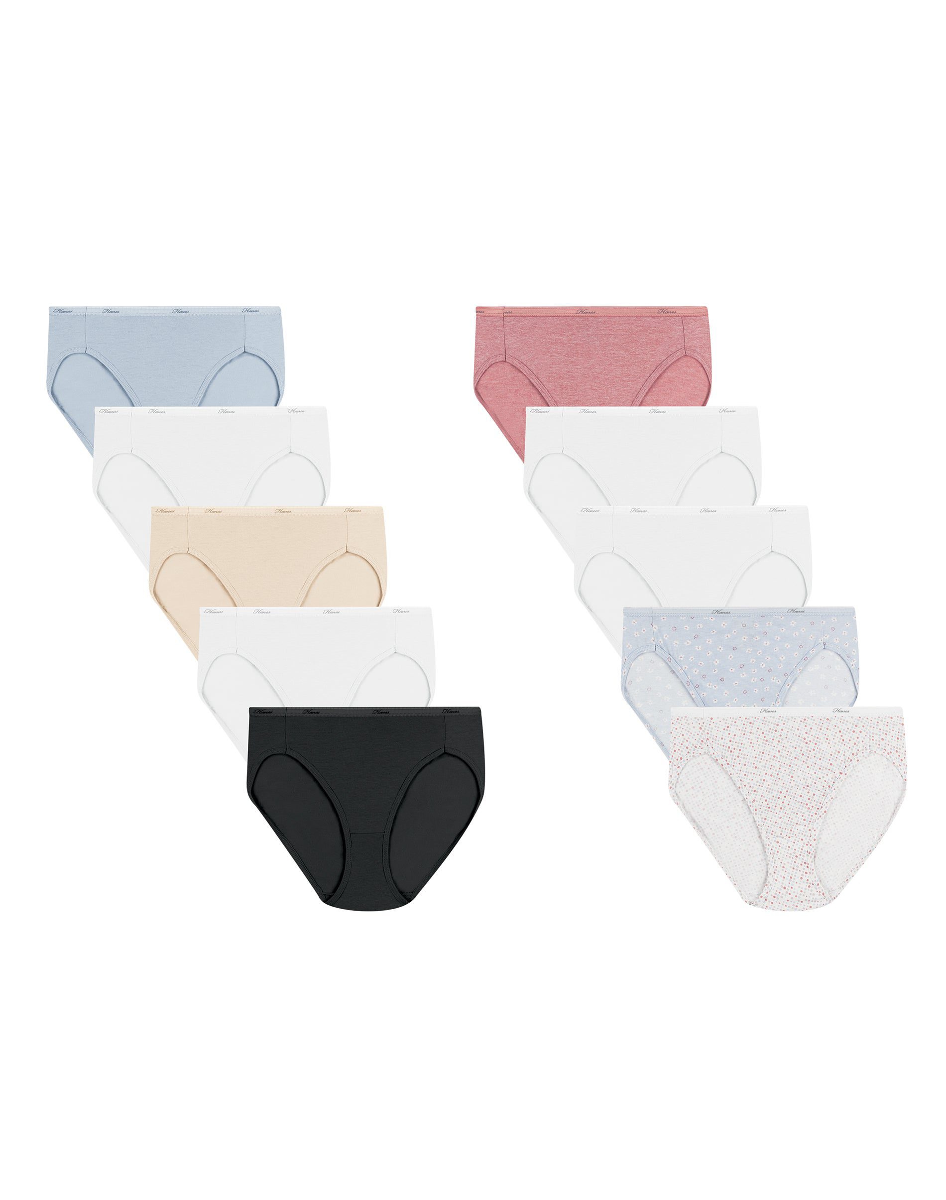 Hanes Womens Cool Comfort® Hi-Cut Panties 10-Pack