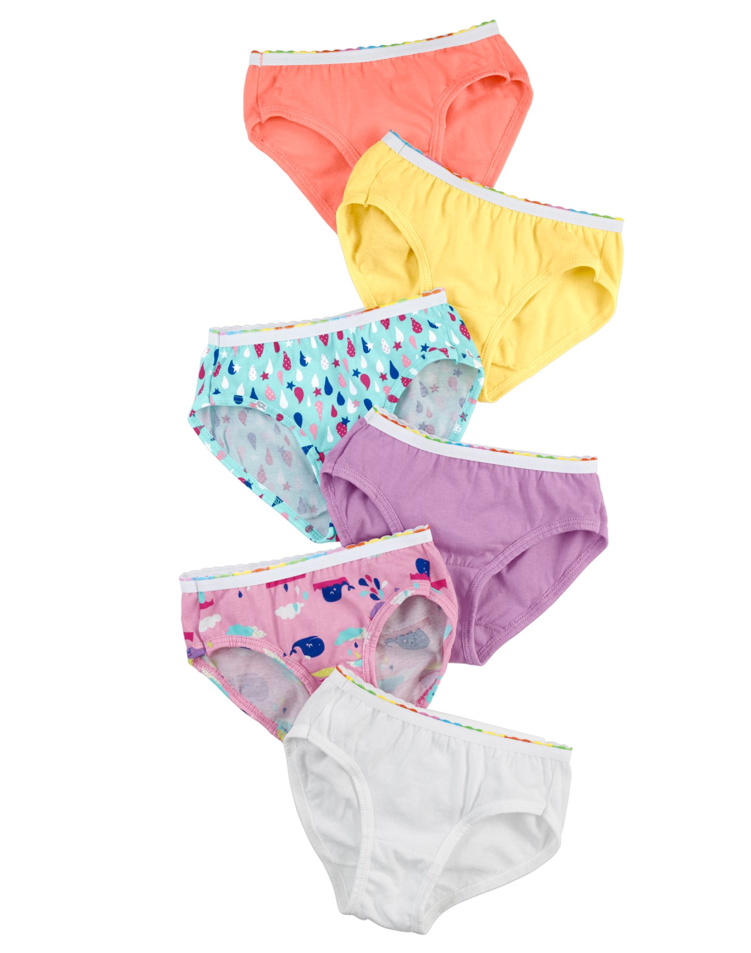 Hanes TAGLESS® Toddler Girls' Pre-Shrunk Cotton Hipsters 6-Pack