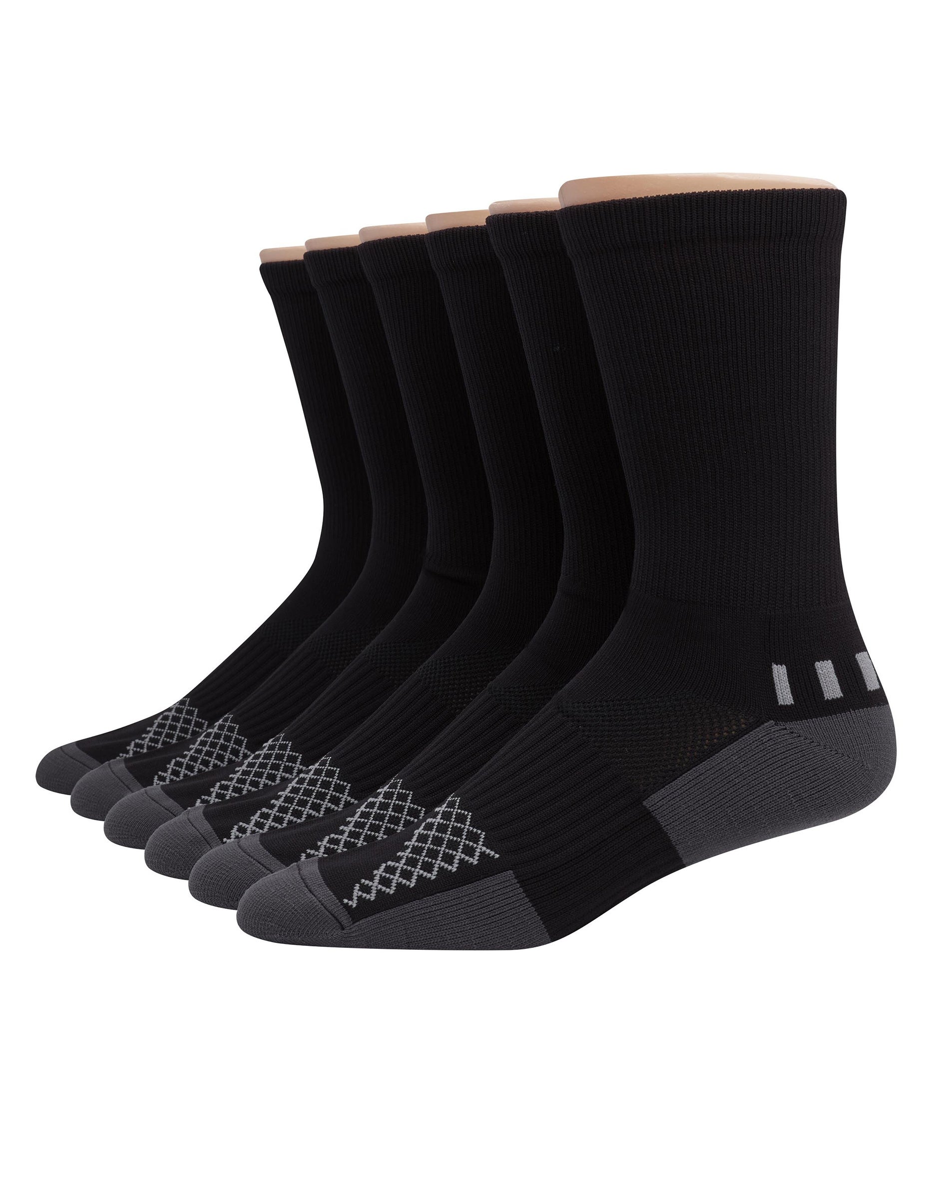 Hanes Mens X-Temp™ Performance Crew Socks 6-Pack - Apparel Direct ...