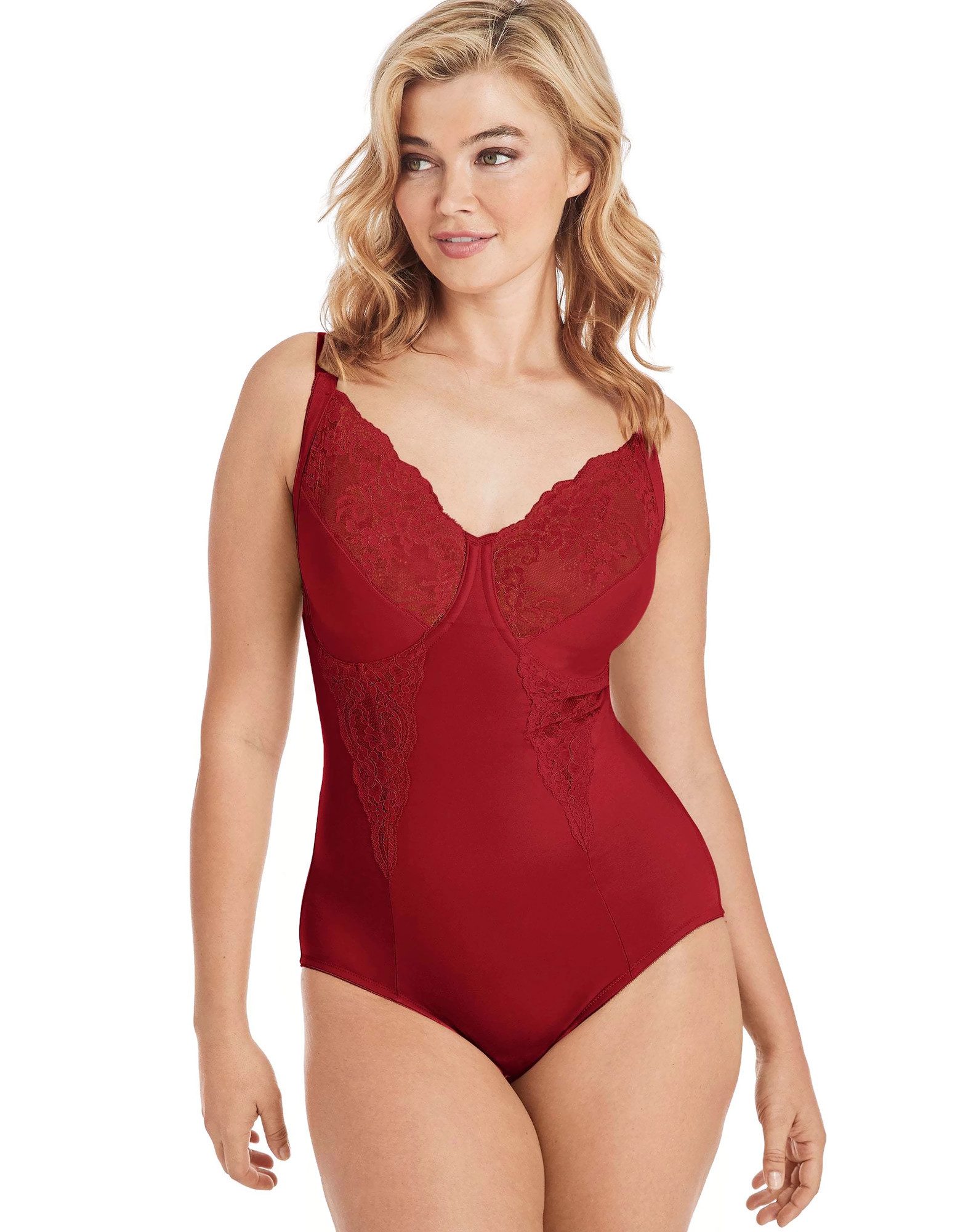 Flexees By Maidenform Womens Pretty Shapewear Embellished Unlined Body  Briefer With Built-In Bra - Apparel Direct Distributor