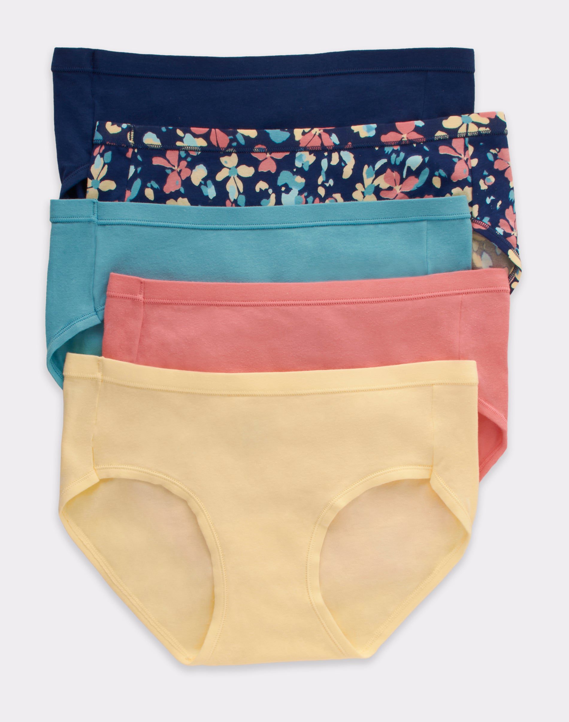 Hanes Ultimate Women's Breathable Cotton Bikini Underwear, 6-Pack  Pink/White/Concrete Heather/Black/Purple Heather/Purple Print 7