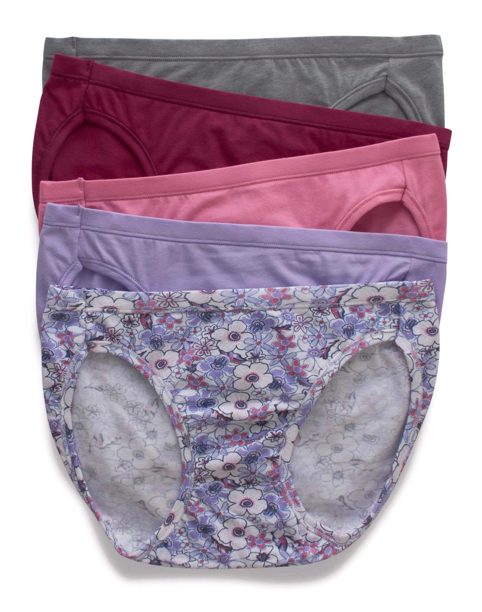 Hanes Ultimate Girls' Cotton Stretch Brief Underwear, 5-Pack