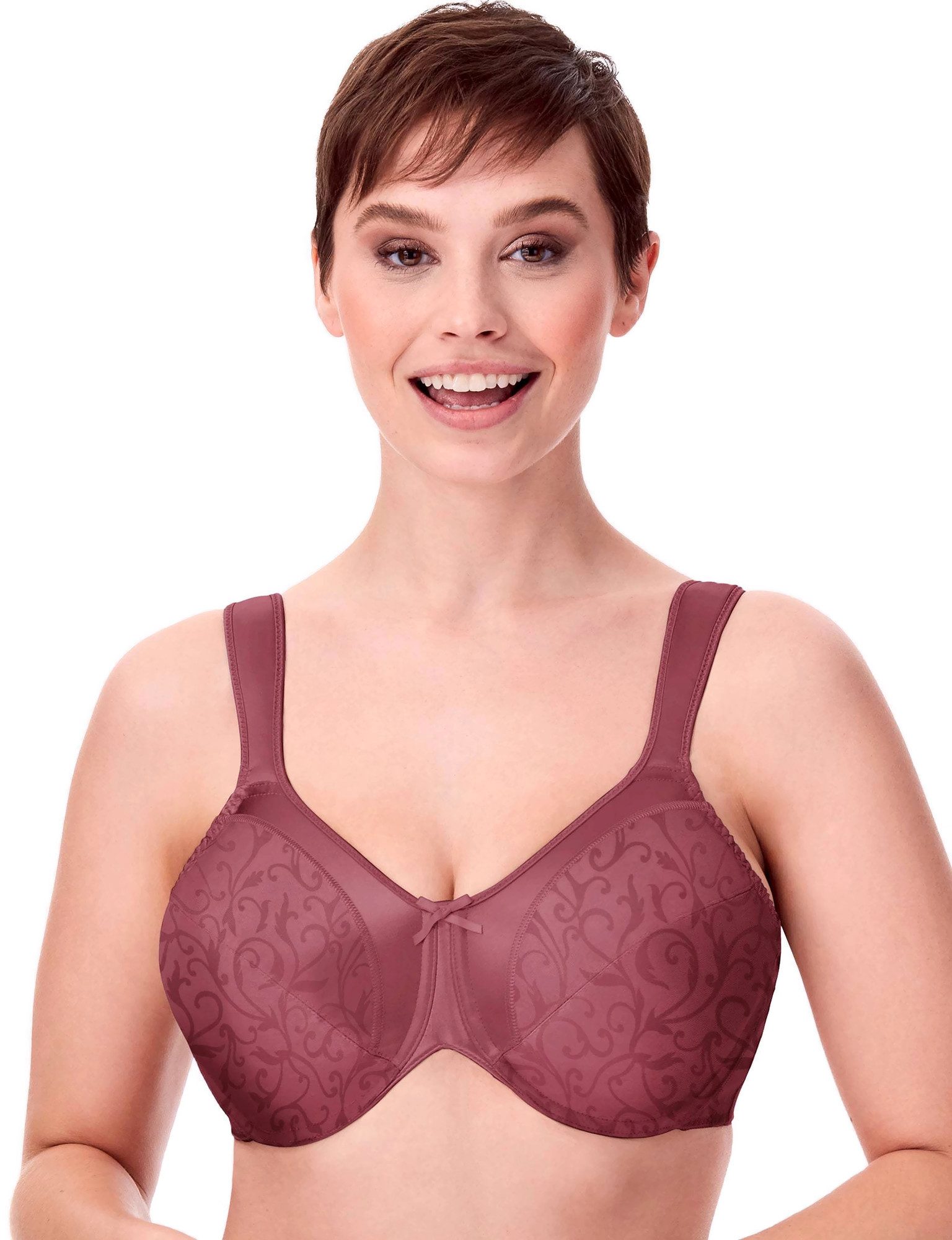 Bali Satin Tracings Underwire Minimizer Bra at  Women's Clothing store