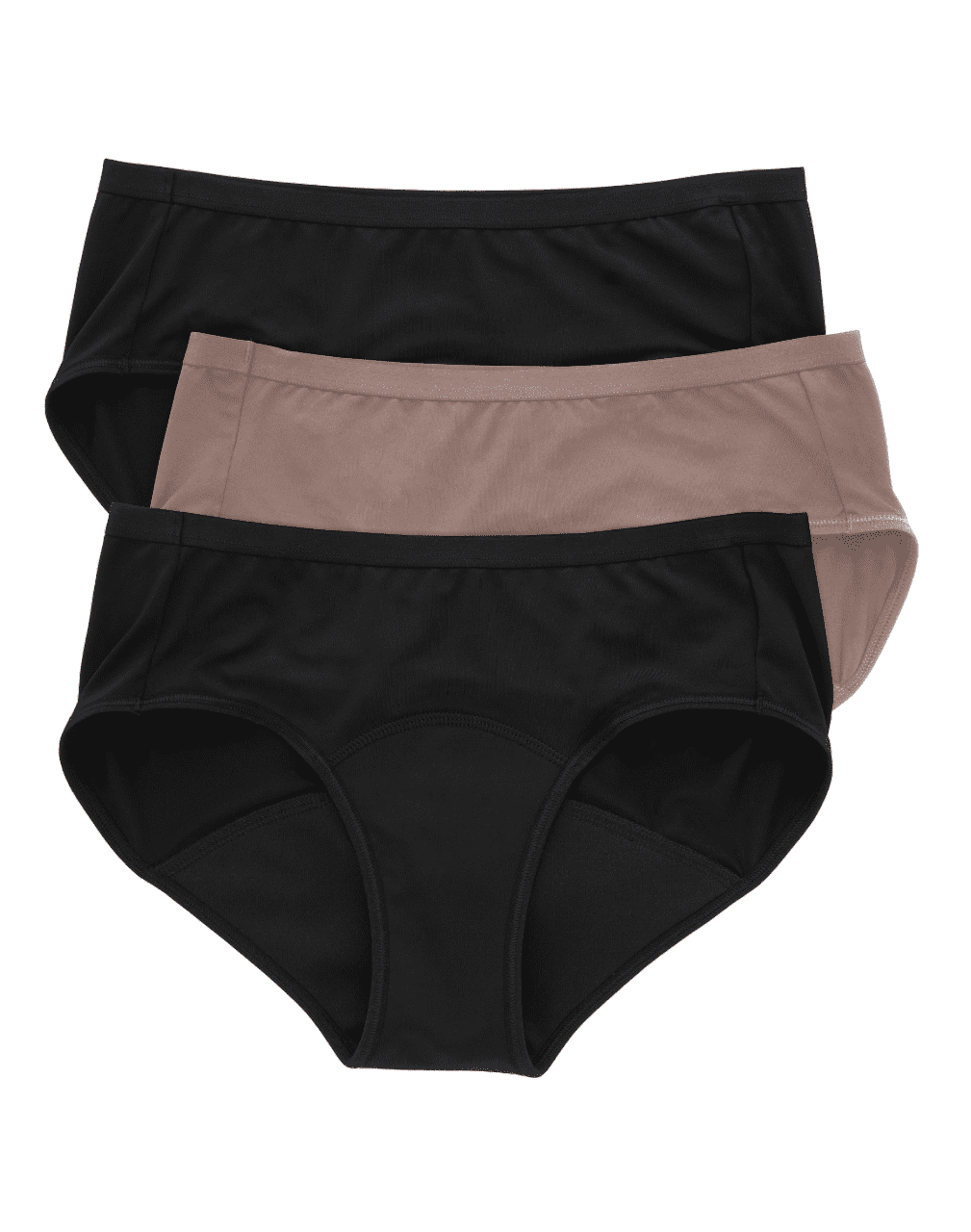 Hanes Womens Comfort, Period. Moderate Protection Hipster Period Underwear 3-Pack