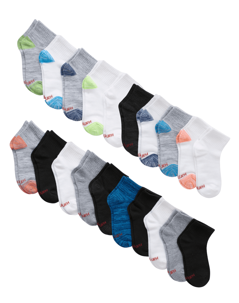 Hanes Boys Ankle Socks Super Value 20-Pack