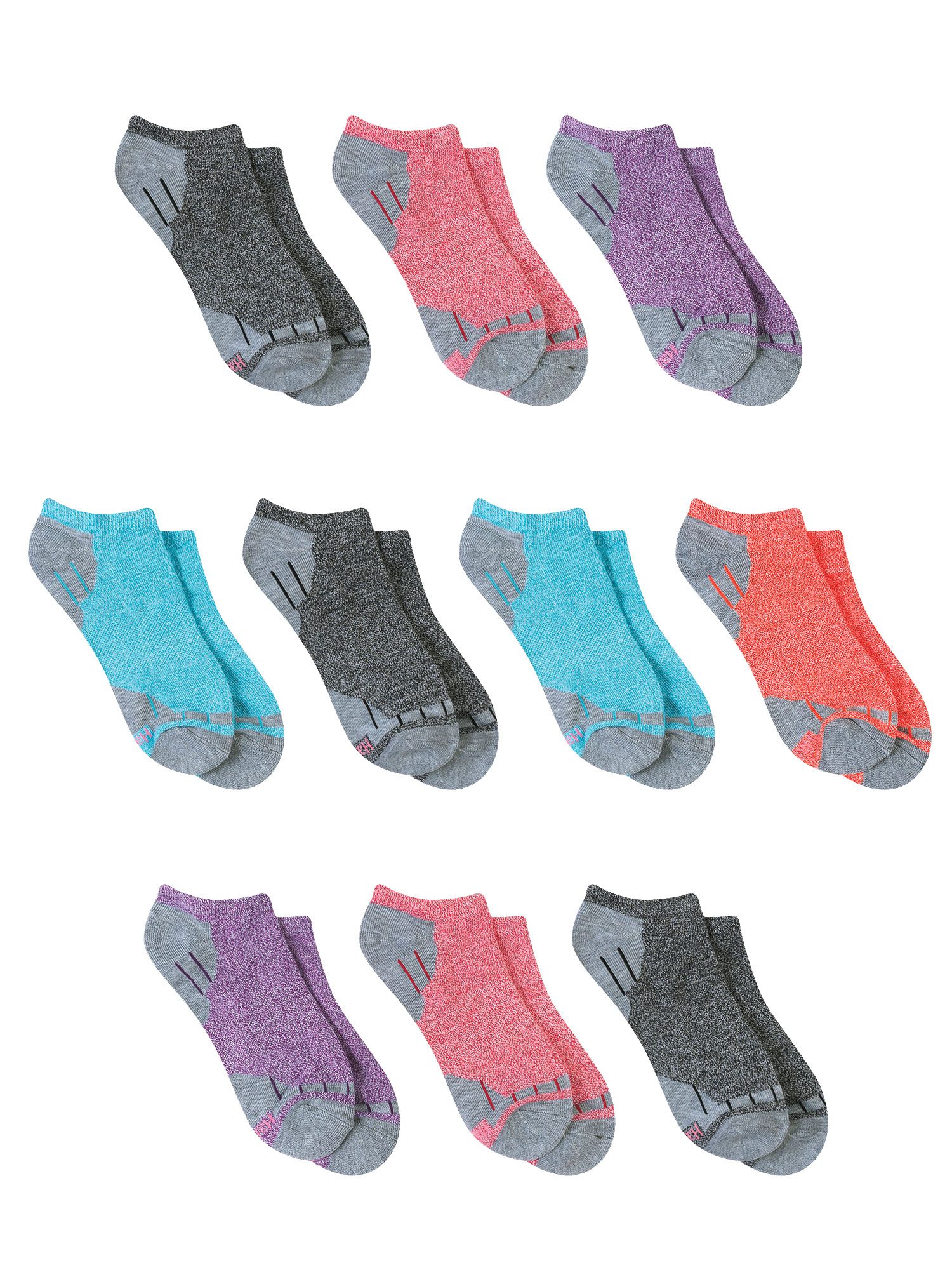 Hanes Womens Comfort Fit No Show Socks 10-Pack