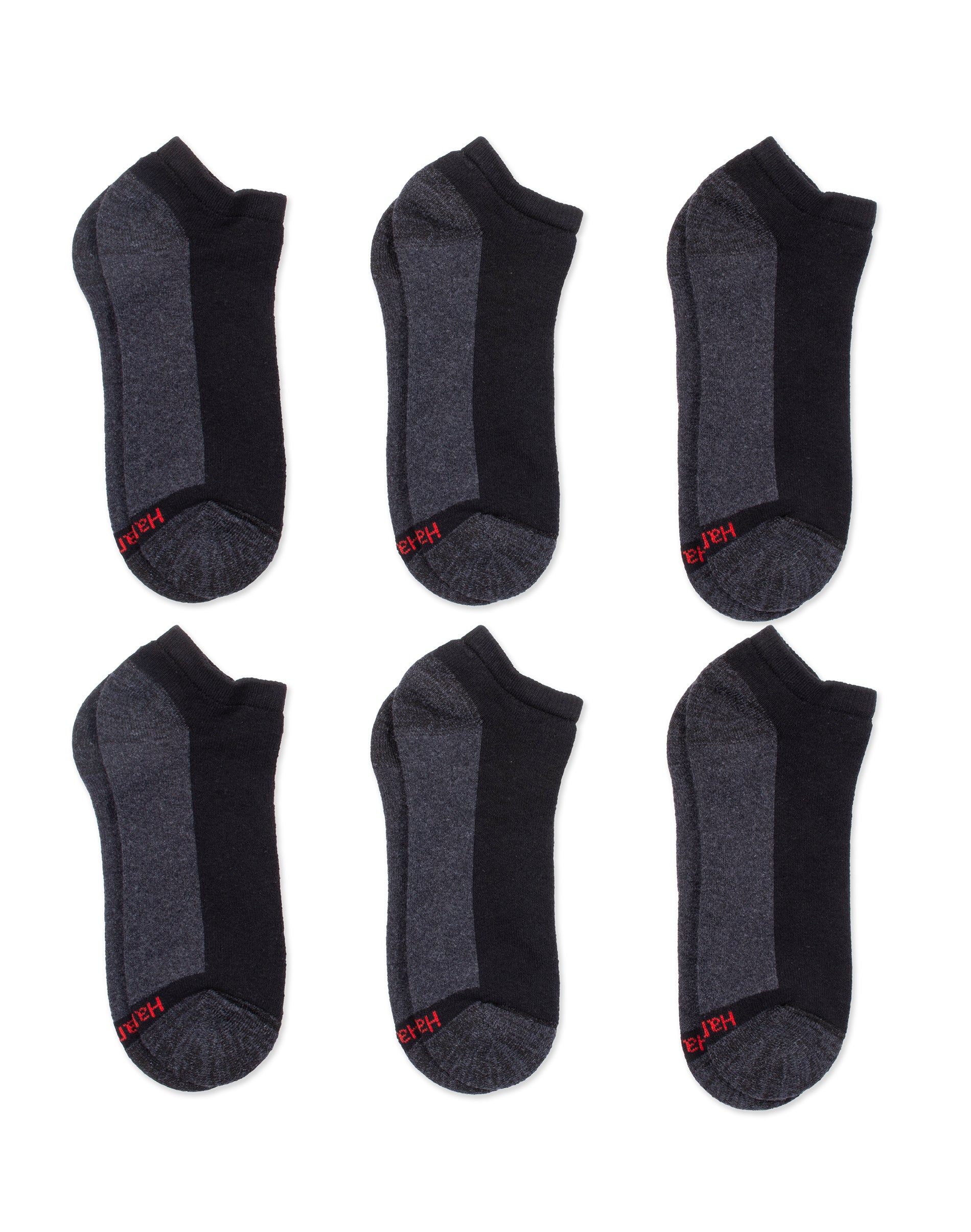 Hanes Mens Double Tough Max Cushion Low Cut Socks Shoe Sizes 12-14, 6-Pairs