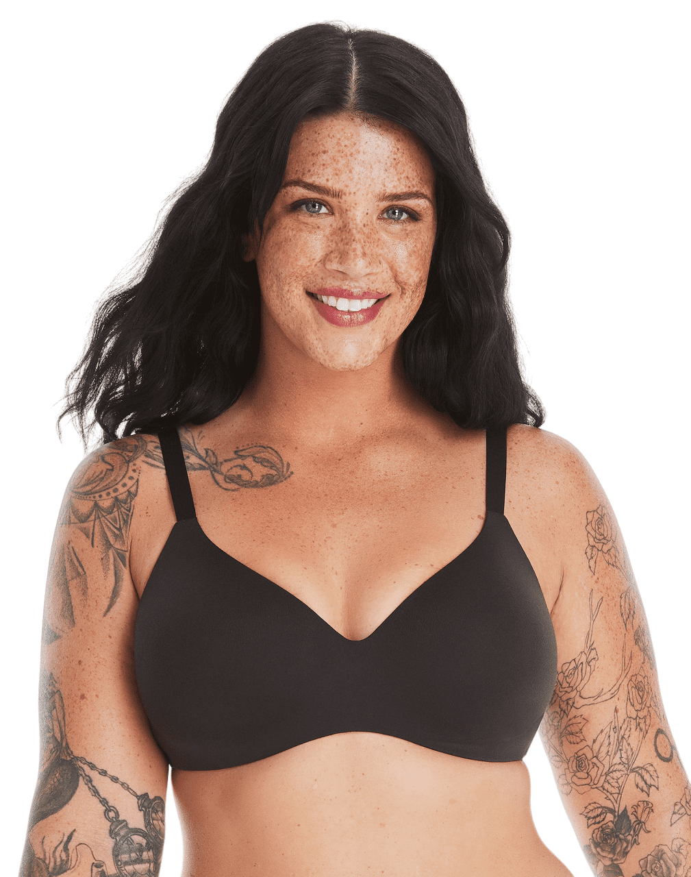 Hanes Womens Concealing Petals Wireless Bra with Convertible Straps