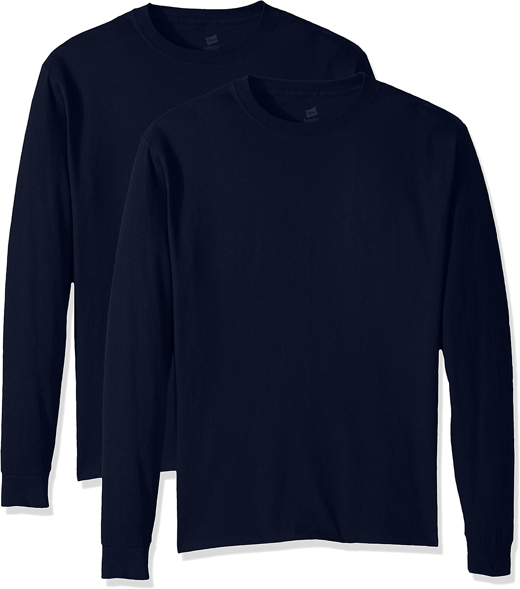 Hanes Essentials Mens Long-Sleeve T-Shirt 2-Pack
