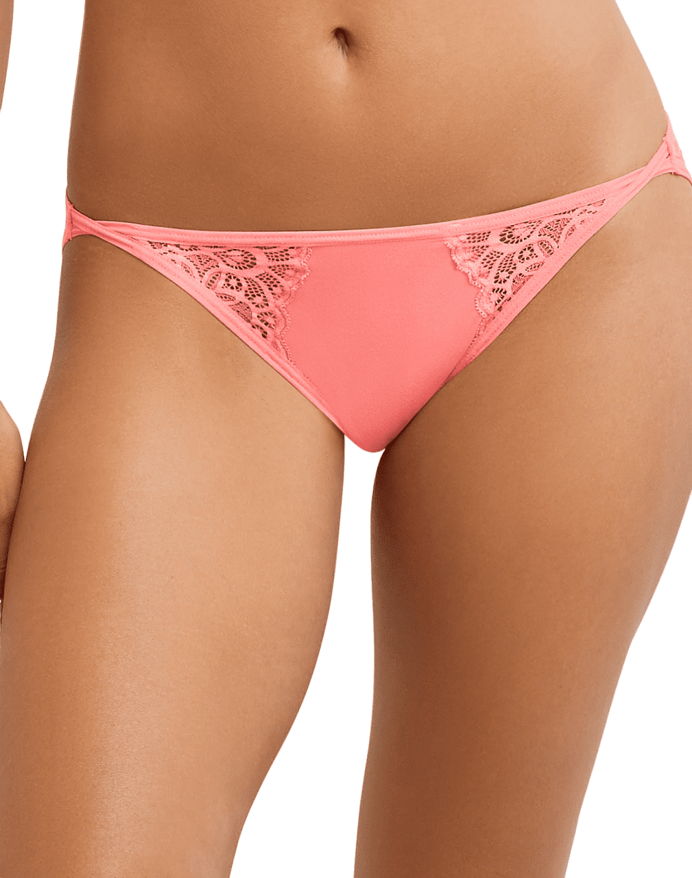 Maidenform Women's All Lace Thong Panty, Pink Ribbon Guava/Pink Cross Dye,  One Size