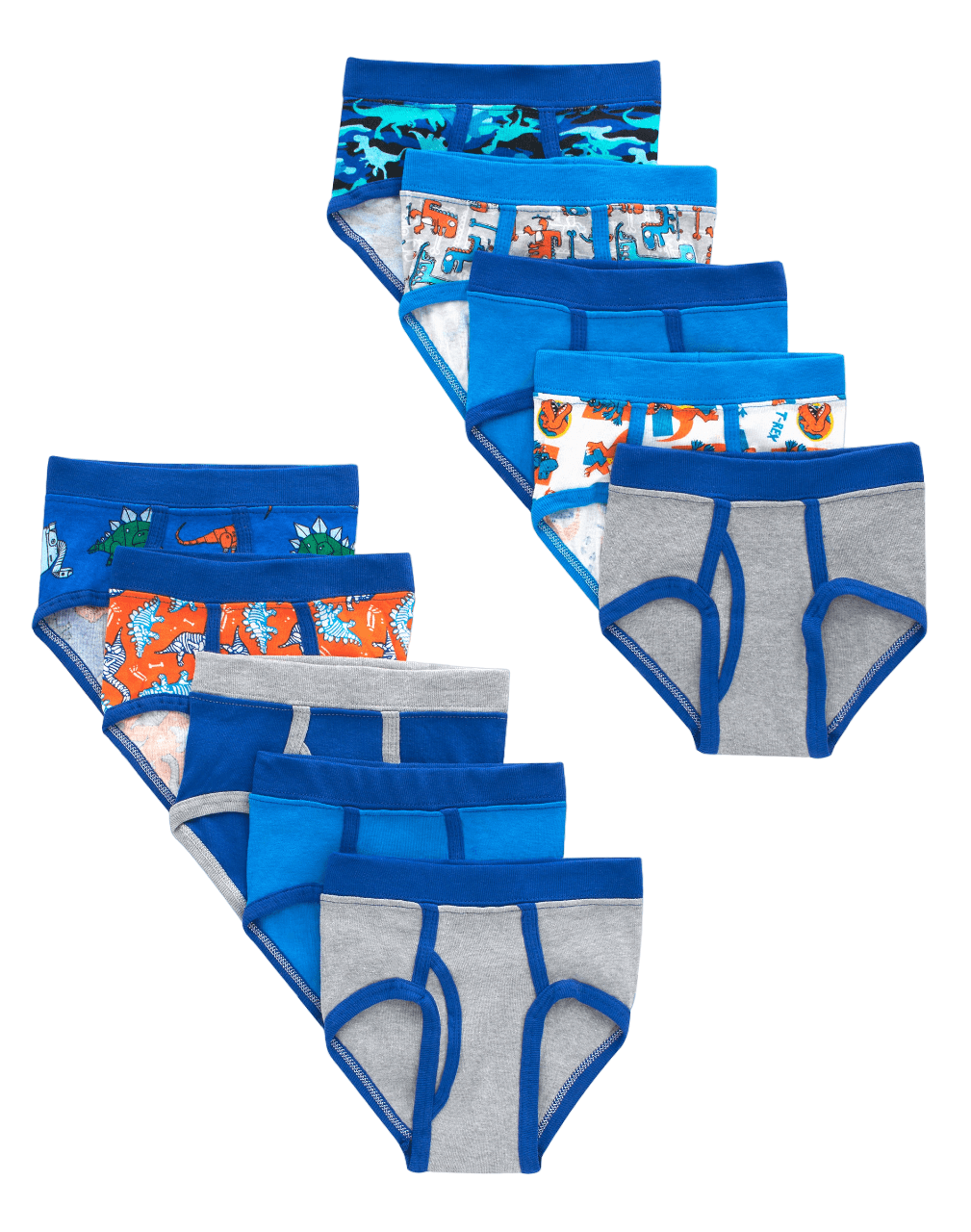 Hanes Toddler Boys Tagless Prints and Solids Briefs 10-Pack